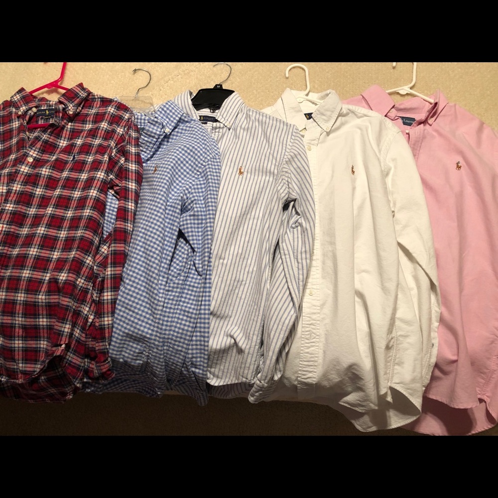 4 Ralph Lauren Button Down Shirts Sz M